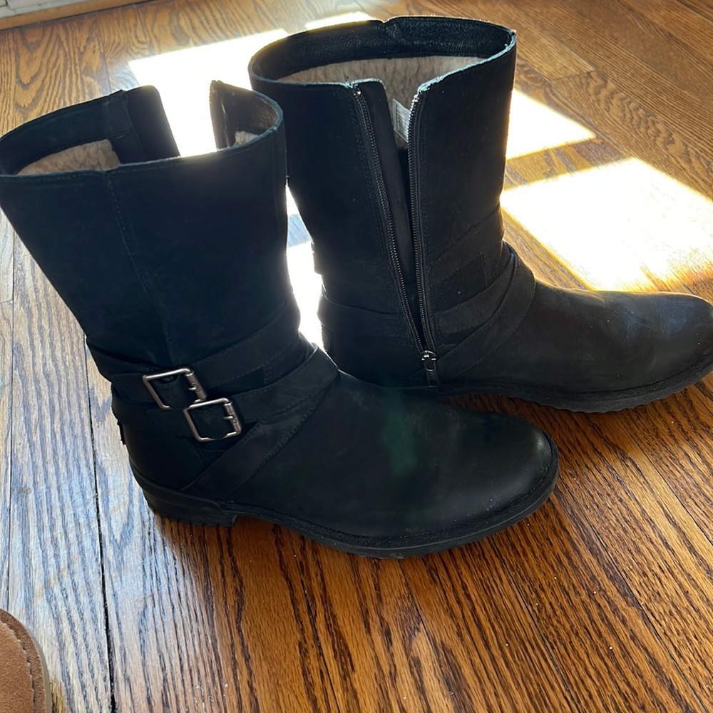 Ugg mohair waterproof Moto boots. Size 8.5
